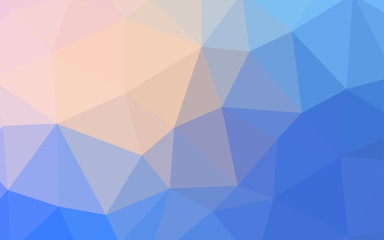 Light Pink, Blue vector shining triangular backdrop.