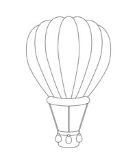 Colorless  cartoon air balloon. Vector illustration isolated on 