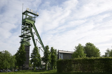Fototapeta na wymiar Abandoned mine head tower located in Castrop-Rauxel, Germany.