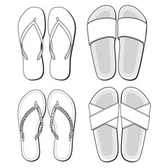 Vector template for Summer footwear