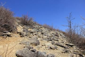 山の風景/岩だらけの斜面(宮城県)