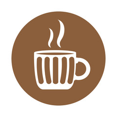 Coffee mug icon on a label