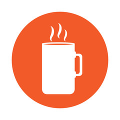 Coffee mug icon on a label