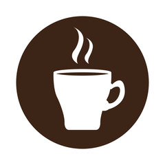 Coffee mug icon on a label