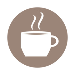 Coffee mug icon on a label