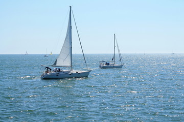 Fototapeta premium Voiliers en méditerranée, Carnon, France 