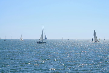 Fototapeta premium Voiliers en méditerranée, Carnon, France 
