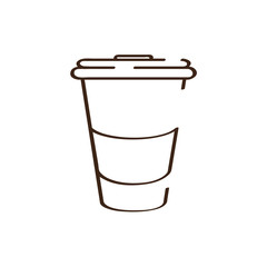 Isolated abstract coffee plastic cup icon
