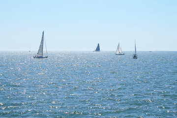 Fototapeta premium Voiliers en méditerranée, Carnon, France 
