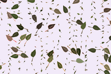 Shape of leaves drawing, abstract background pattern. Style, details, mosaic & design.