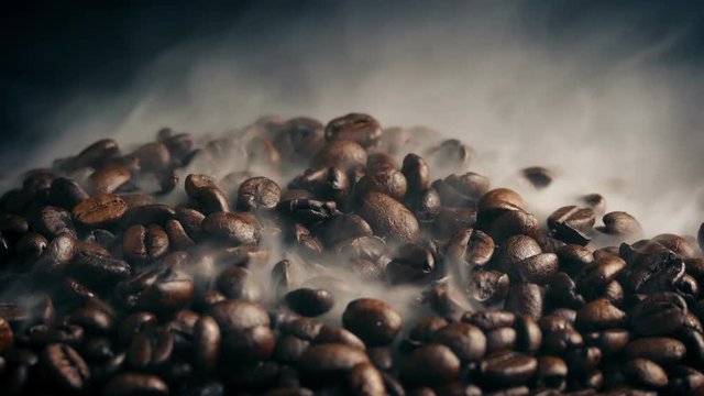 Pile Of Coffee Beans Roasting