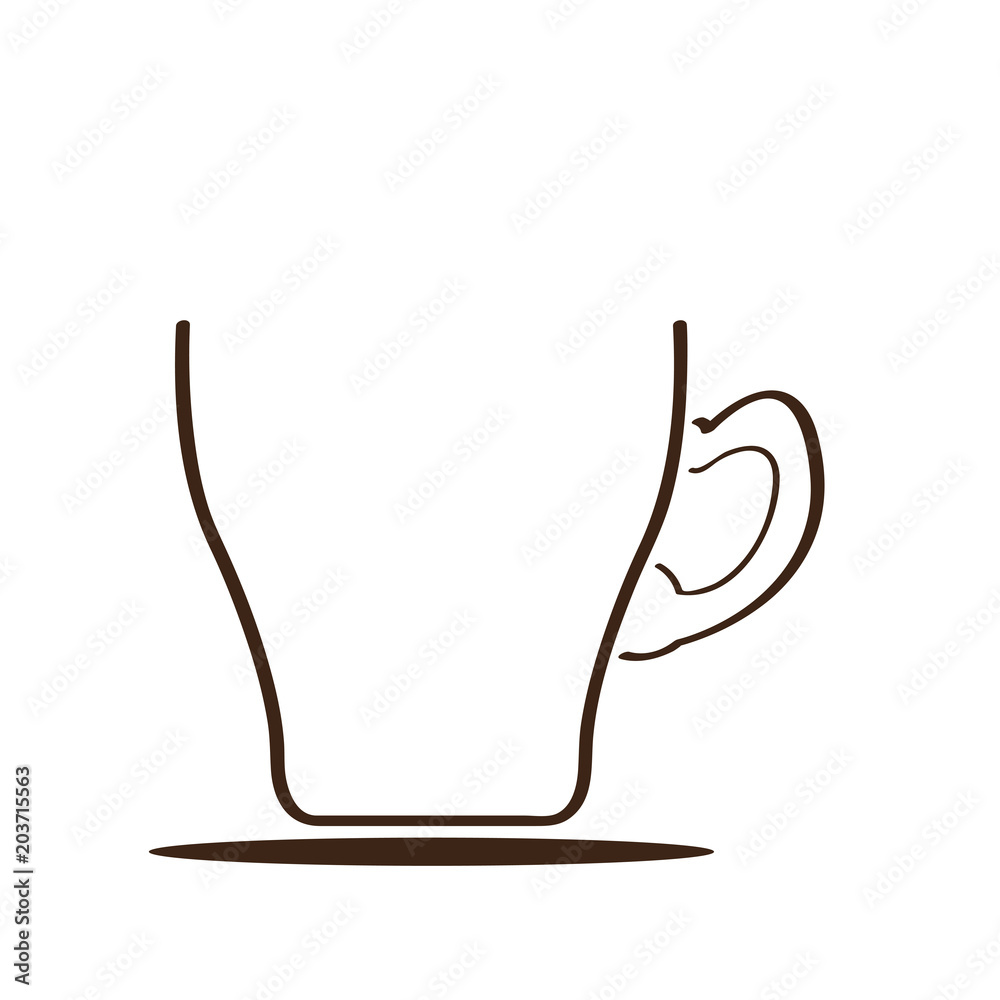 Sticker Isolated coffee mug icon