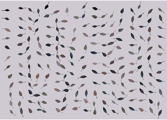 Abstract conceptual leaves drawing pattern. Illustration, surface, web & white.