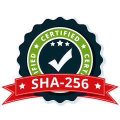 SHA-256 Certified label illustration