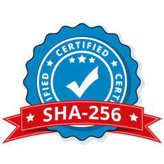 SHA-256 Certified label illustration