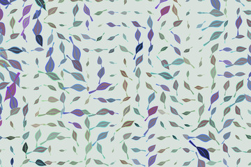 Shape of leaves drawing, abstract background pattern. Green, digital, concept & creative.