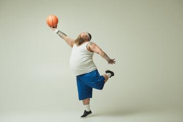 Man holding basketball