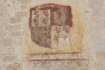 Italy, Basilicata, Matera, city of stones, Unesco heritage, capital of European culture 2019. Cathedral of Maria della Bruna. Details of the facades.