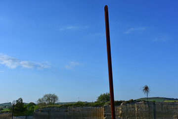 Italy, Basilicata, 22 April 2018, Matera, city of stones, free sculpture park La Paloma in an old tuff quarry on the Appian Way.