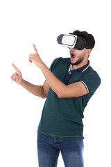 frightened VR glasses player