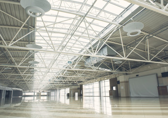 Huge bright empty warehouse is commercial building for renting premarketing