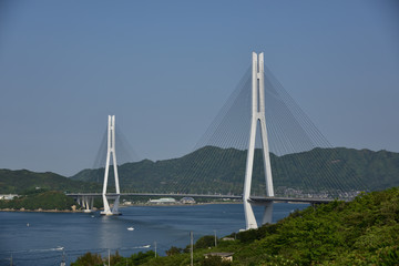 日本の瀬戸内海のしまなみ海道