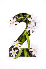 Number two: white stencil with small flowers
