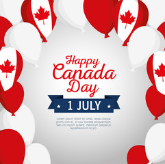 happy canada day celebration poster vector illustration design