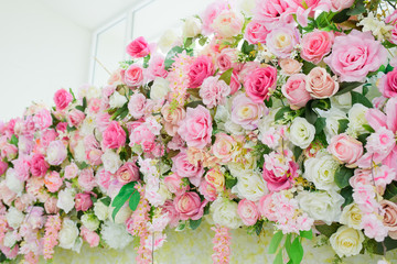 flower background, backdrop wedding decoration, rose pattern, Wall flower, colorful background, fresh rose