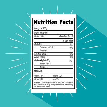 Paper With Nutrition Facts Vector Illustration Design