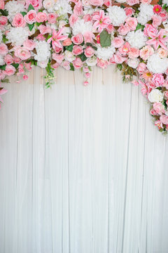 flower background, backdrop wedding decoration, rose pattern, Wall flower, colorful background, fresh rose