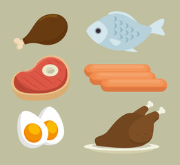 group of nutritive food icons vector illustration design