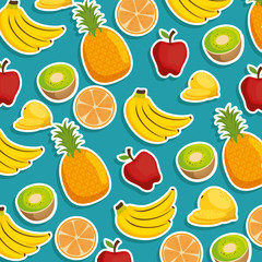 fruits and vegetables group pattern vector illustration design