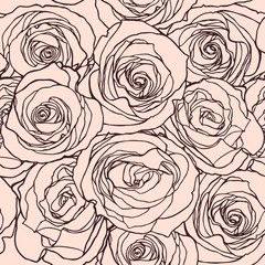 Elegance Seamless pattern with flowers roses