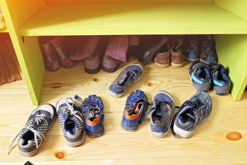 shoes on wooden floor