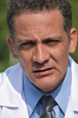 Obraz premium Unemotional Handsome Male Doctor