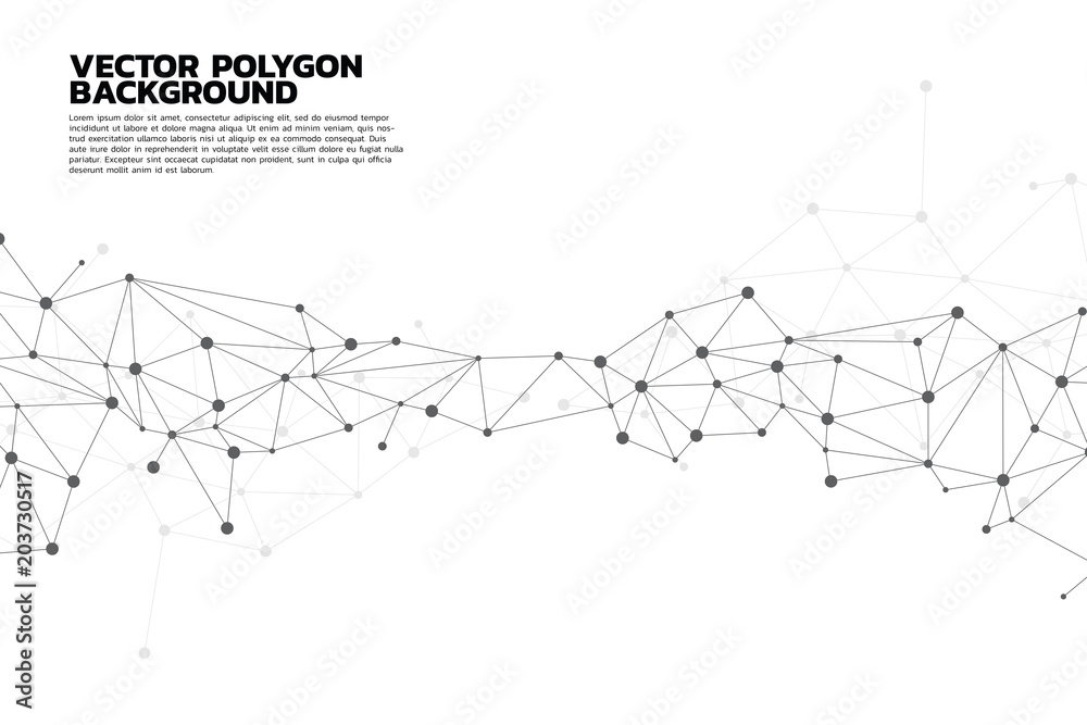 Aufkleber network connecting dot polygon background on isolated white background