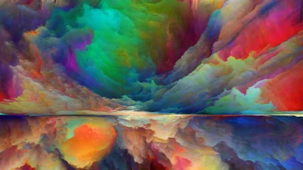Velours gordijnen Mix van kleuren Conceptuele Horizon-divisie