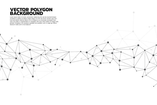 Network Connecting dot polygon background on isolated white background