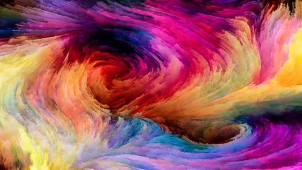 Zelfklevend behang Mix van kleuren Opmars van digitale verf