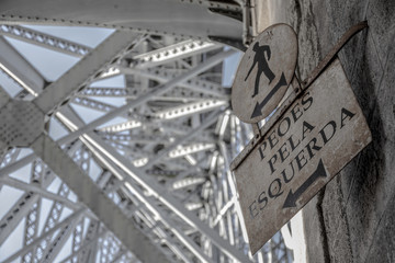 Detail at Bridge at The City Of Porto Portugal 