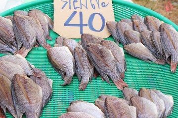 Dried fish for cooking in the market