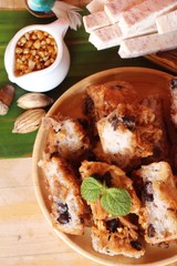 taro dessert and black beans traditional chinese pancake