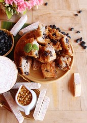 taro dessert and black beans traditional chinese pancake