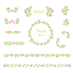 floral wreath design element set