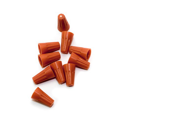 Wire nuts on white background