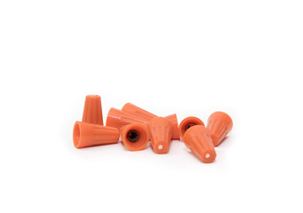 Wire nuts on white background