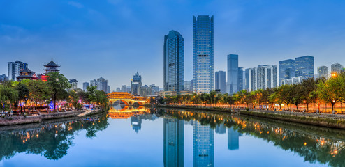 Naklejka premium Urban architectural landscape in Chengdu