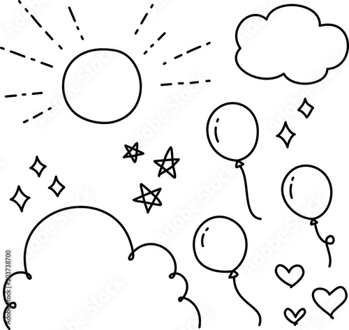 Hd限定風船 イラスト 手書き 動物ゾーン