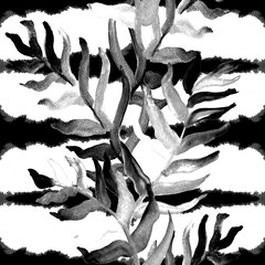 Summer tropical pattern, background with palm leaves.